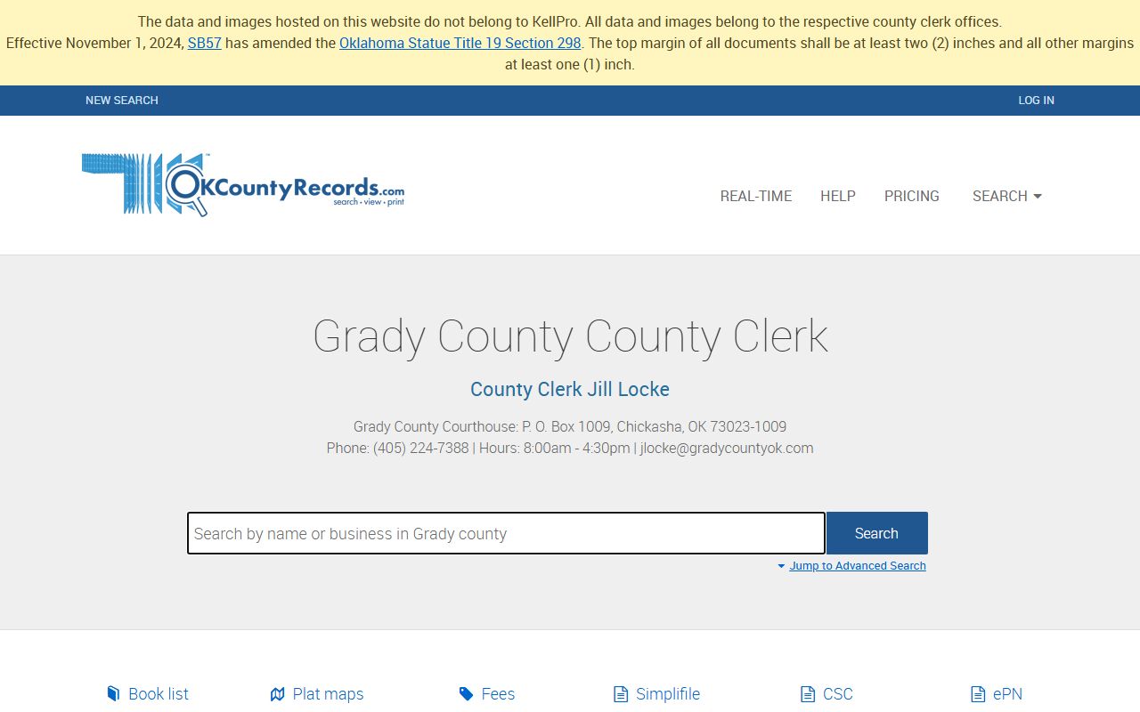 Grady County marriage license records search
