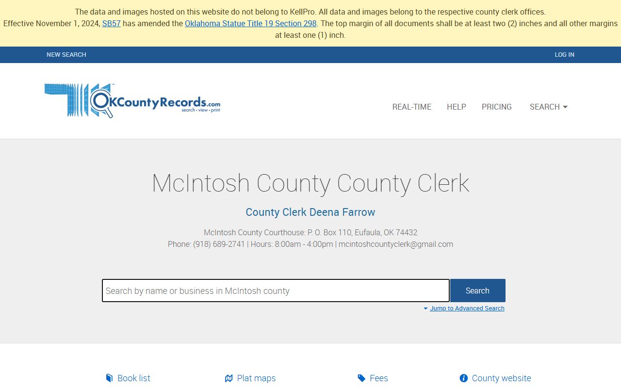 McIntosh County marriage license records search