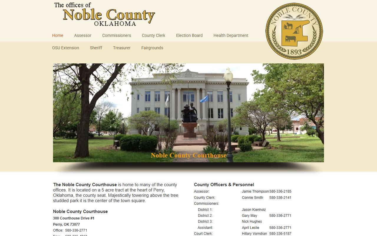 Noble County marriage license information on county website