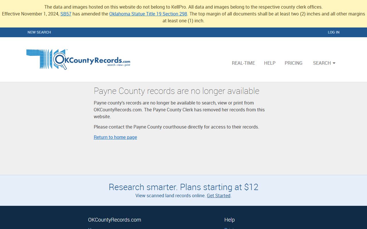 Payne County marriage license records search on OKCountyRecords