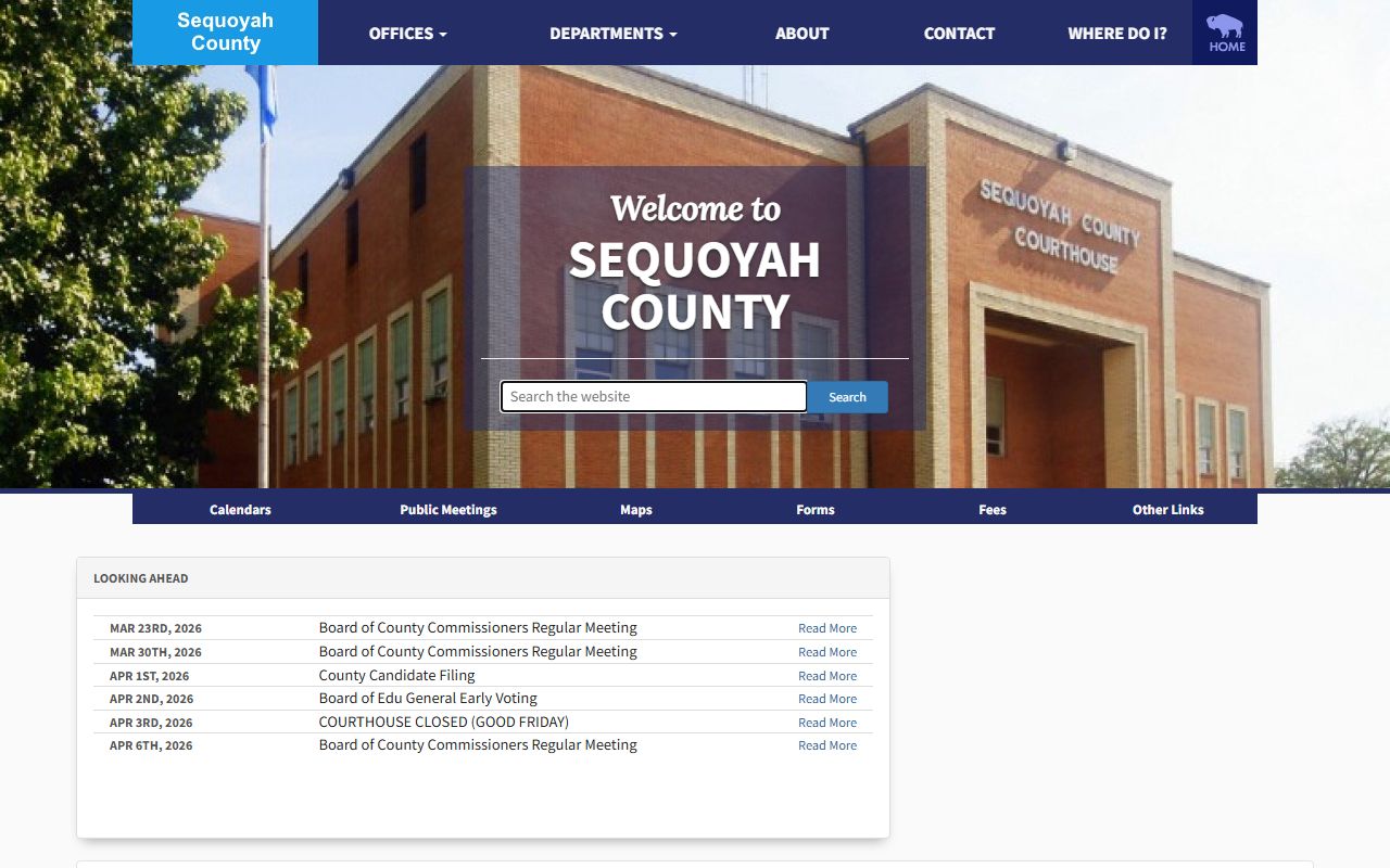 Sequoyah County official website marriage license details
