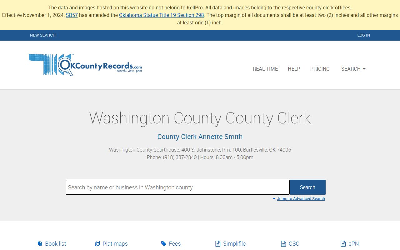Washington County marriage license records search on OKCountyRecords