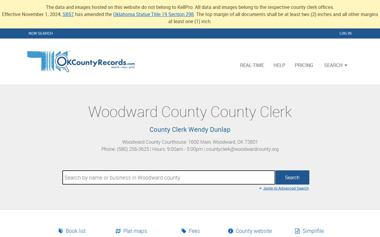 Woodward County marriage license records search on OKCountyRecords